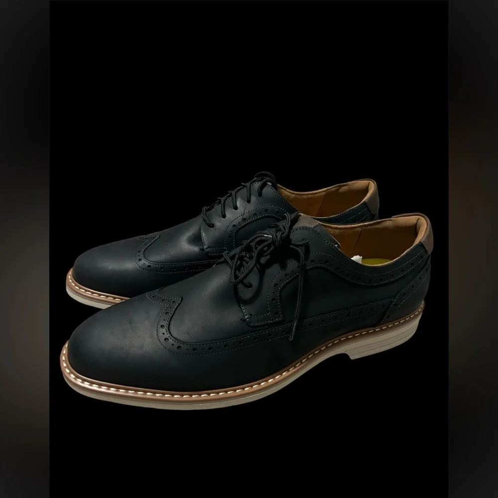 Size 13 Wide -Florsheim Mens Norwalk Wingtip Oxford Shoes Black 13414-010‎